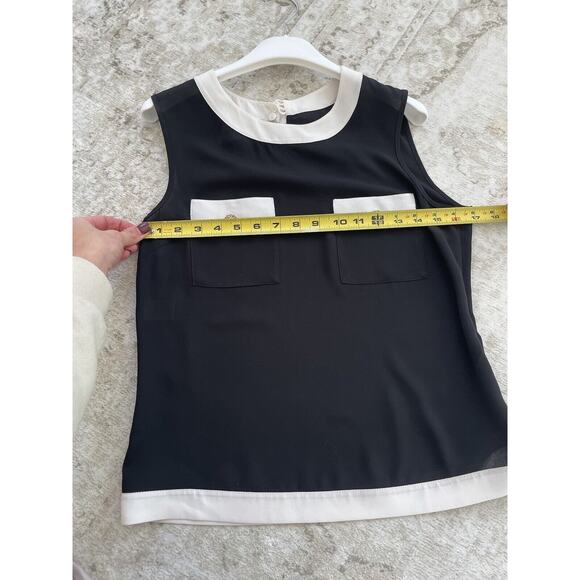 Edward Achour Paris Colorblock Sleeveless Blouse Black White Italy 36‎ US4 - Picture 10 of 11